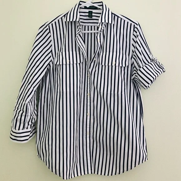 Ralph Lauren Women’s Cotton Striped Shirt - Picture 5 of 7